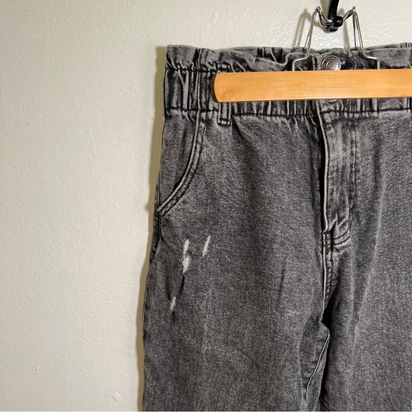 SO High Rise Mom Jean Faded Black Paper Bag Waist 7/28 - Picture 5 of 10